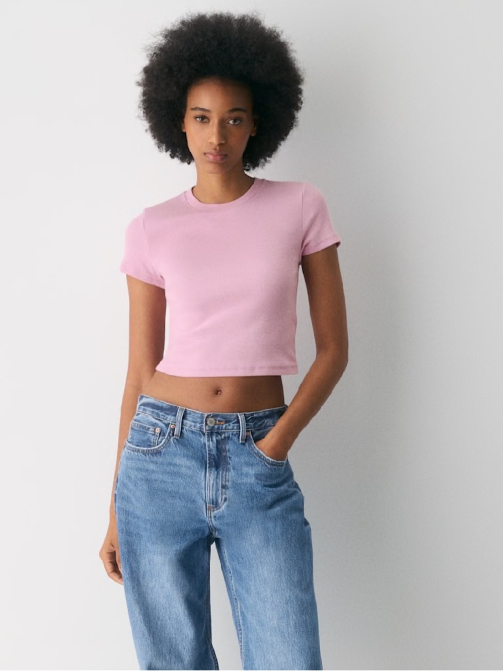 Aritzia Tna Homestretch Cropped T-Shirt Pink XL